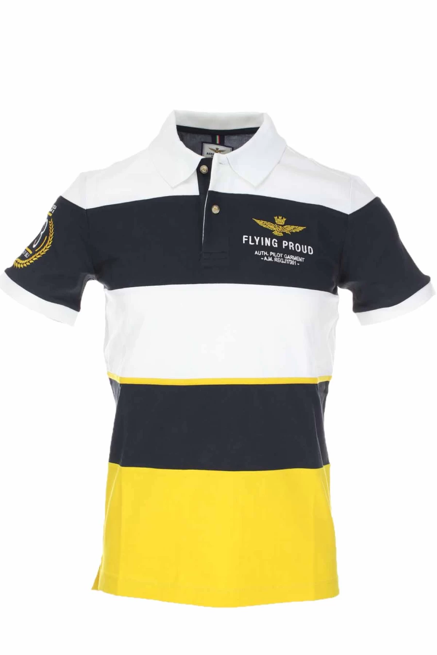 Air Force Men's Half Sleeve Polo Shirt - Multicolor Horizontal Stripes - Casual Comfort Fit
