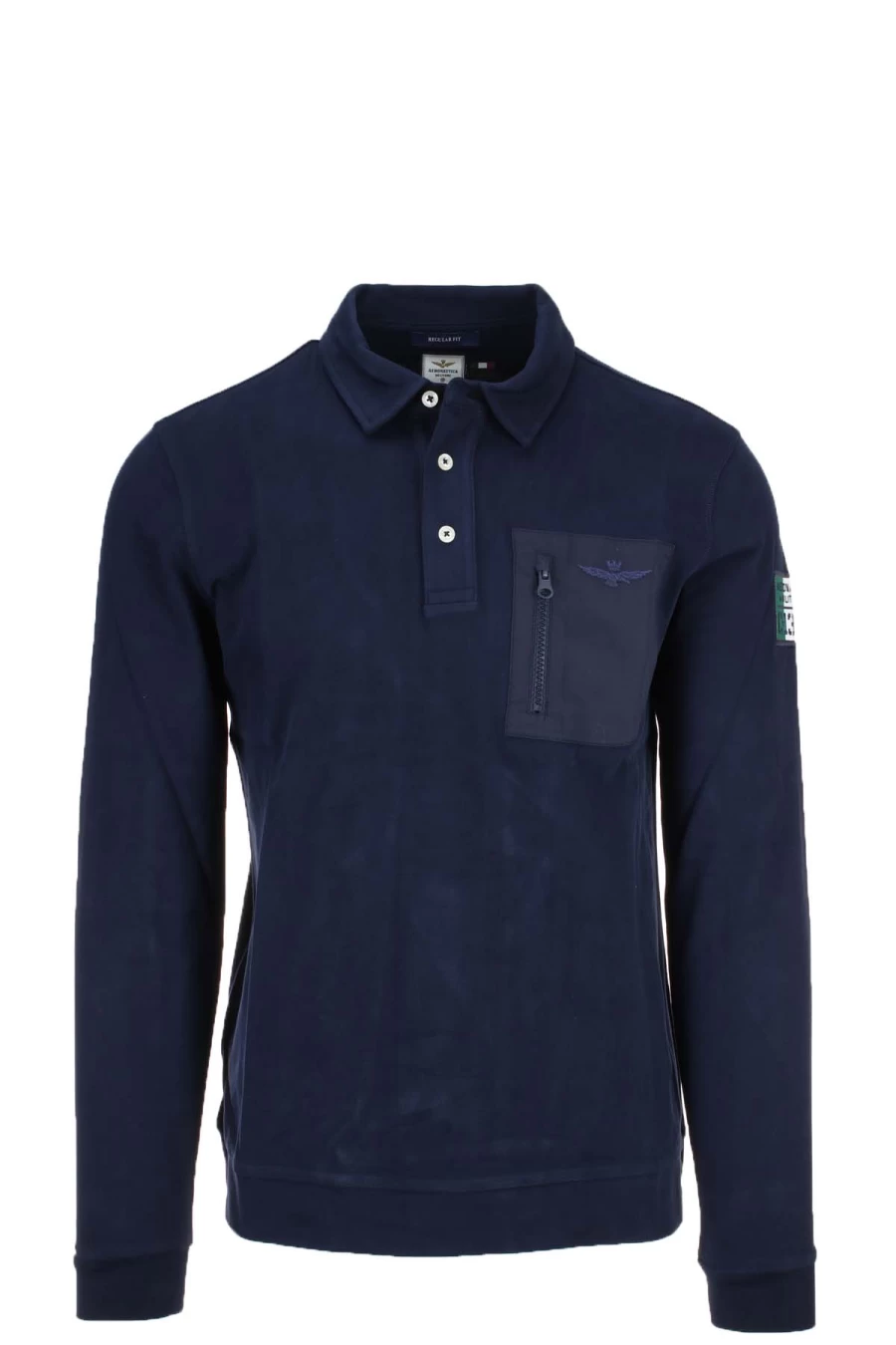 Air Force Long Sleeve Polo Shirt with Zip Pocket - Men's Military Style Fashion