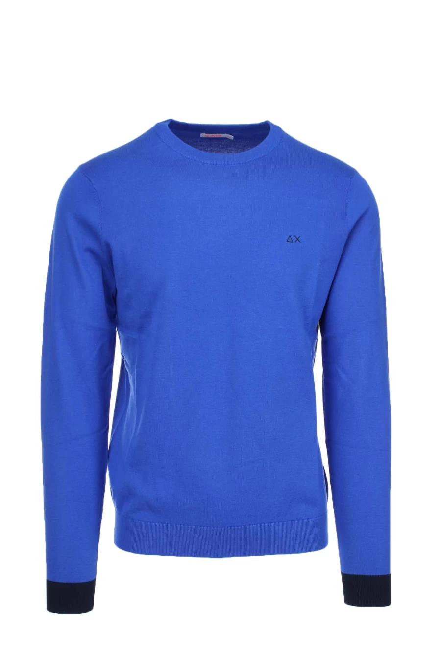 "Sun68 Cotton Crew Neck Sweater with Embroidered Patches - Men's Casual Pullover"