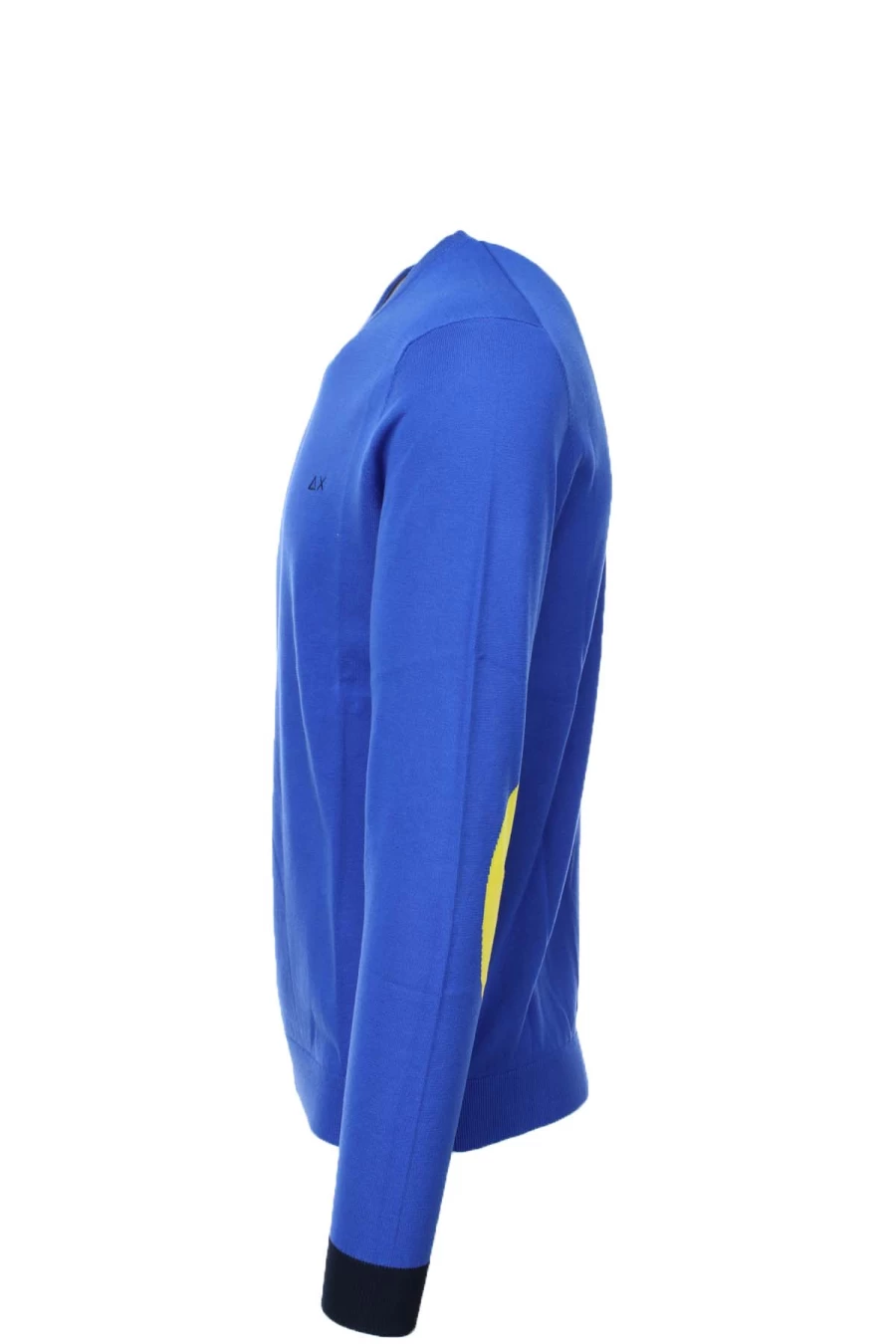 "Sun68 Cotton Crew Neck Sweater with Embroidered Patches - Men's Casual Pullover"