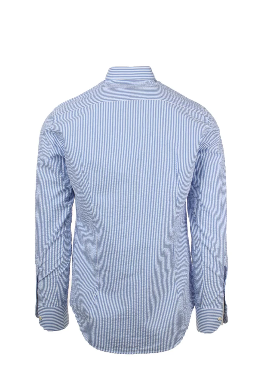 Saint Barth MC2 Men's Seersucker Cotton Striped Shirt - Premium Casual Wear