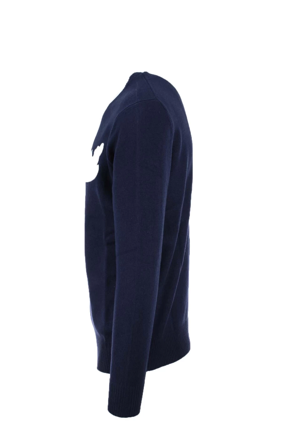 Saint Barth MC2 Wool Crew Neck Sweater with Embroidered Logo - PrestigeModaUomo Men's Knitwear