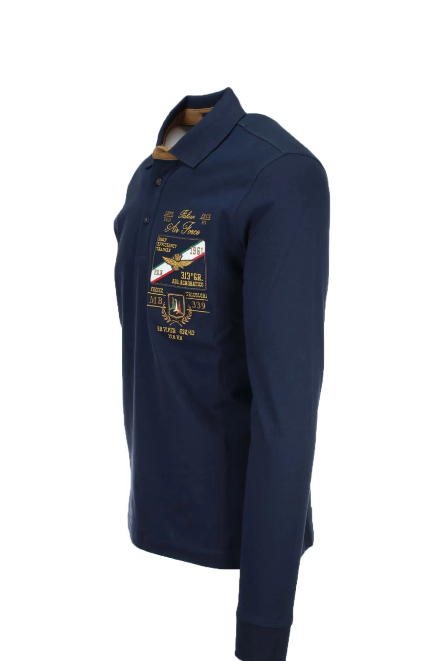 Air Force Long Sleeve Polo Shirt - Frecce Tricolori Design - Military Style Men's Top