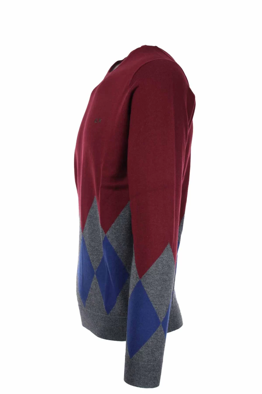 SUN68 Men's Diamond Knit Pullover Sweater - Premium Crew Neck Winter Jumper