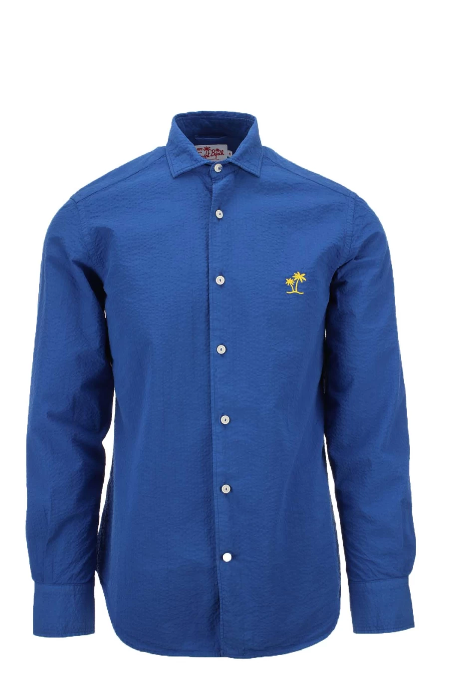 Saint Barth MC2 Men's Seersucker Cotton Striped Shirt - Prestigemodauomo