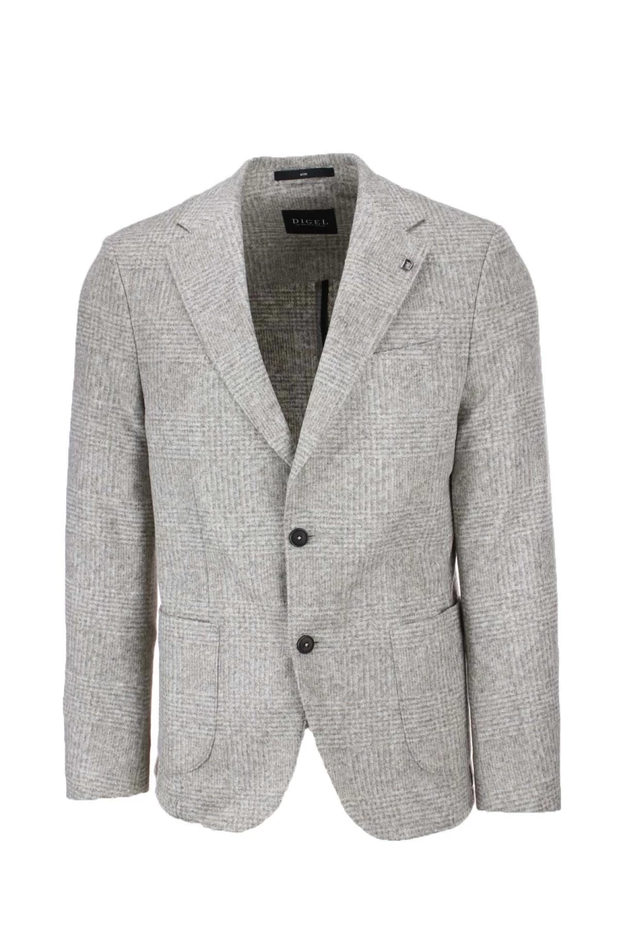 DIGEL Men's Single-Breasted Checked Blazer - Premium Wool Jacket for Formal Wear
