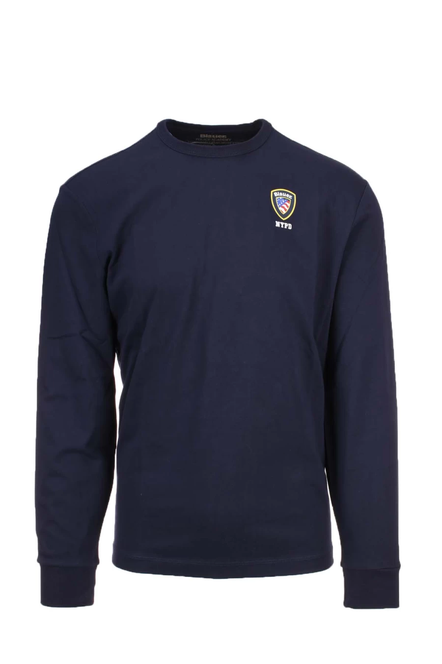 BLAUER Men's Long Sleeve Jersey T-Shirt with Embroidered Logo - Premium Cotton Comfort Fit