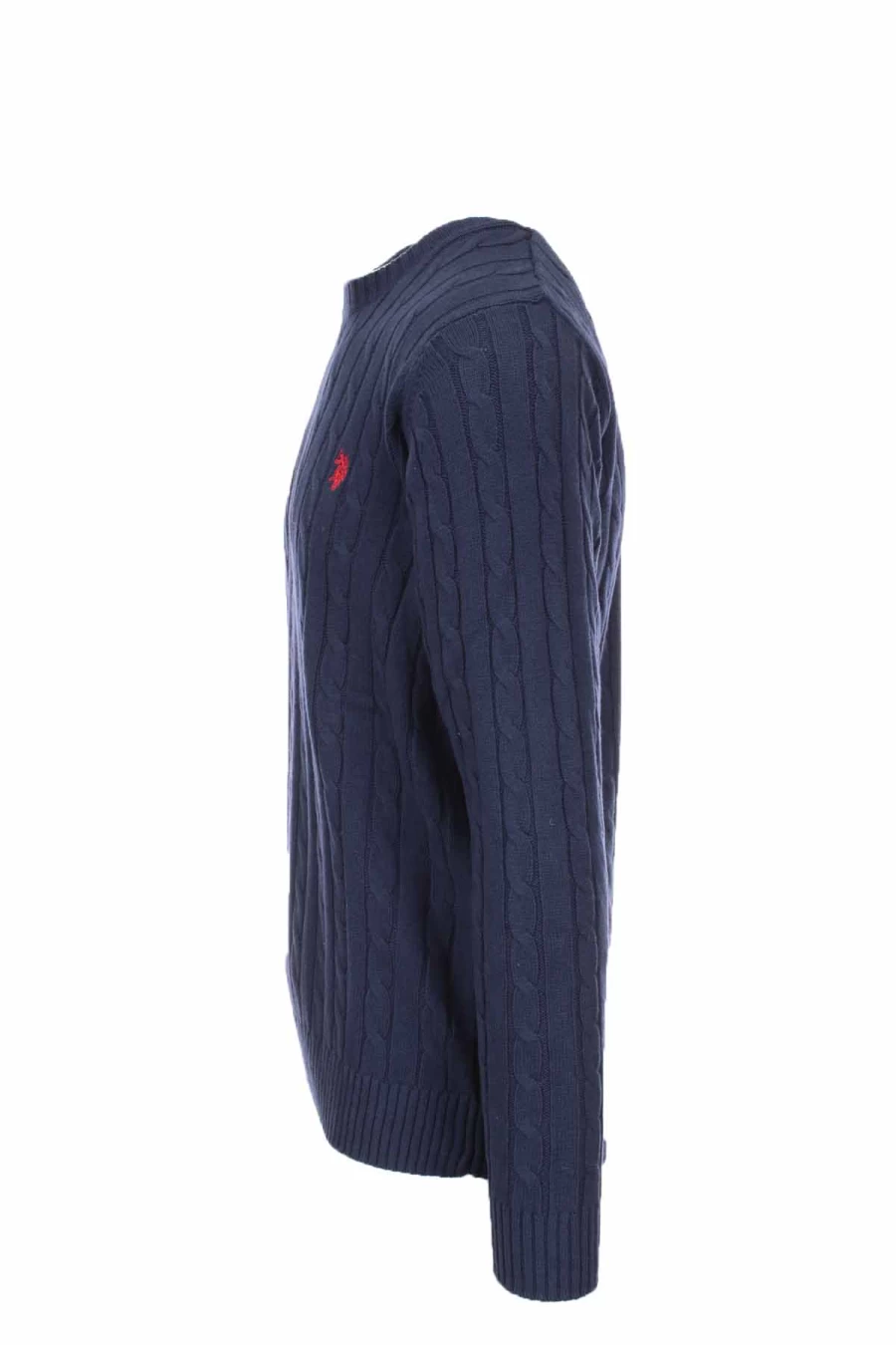 US Polo Assn Men's Braided Crew Neck Pullover Sweater - Prestige Collection