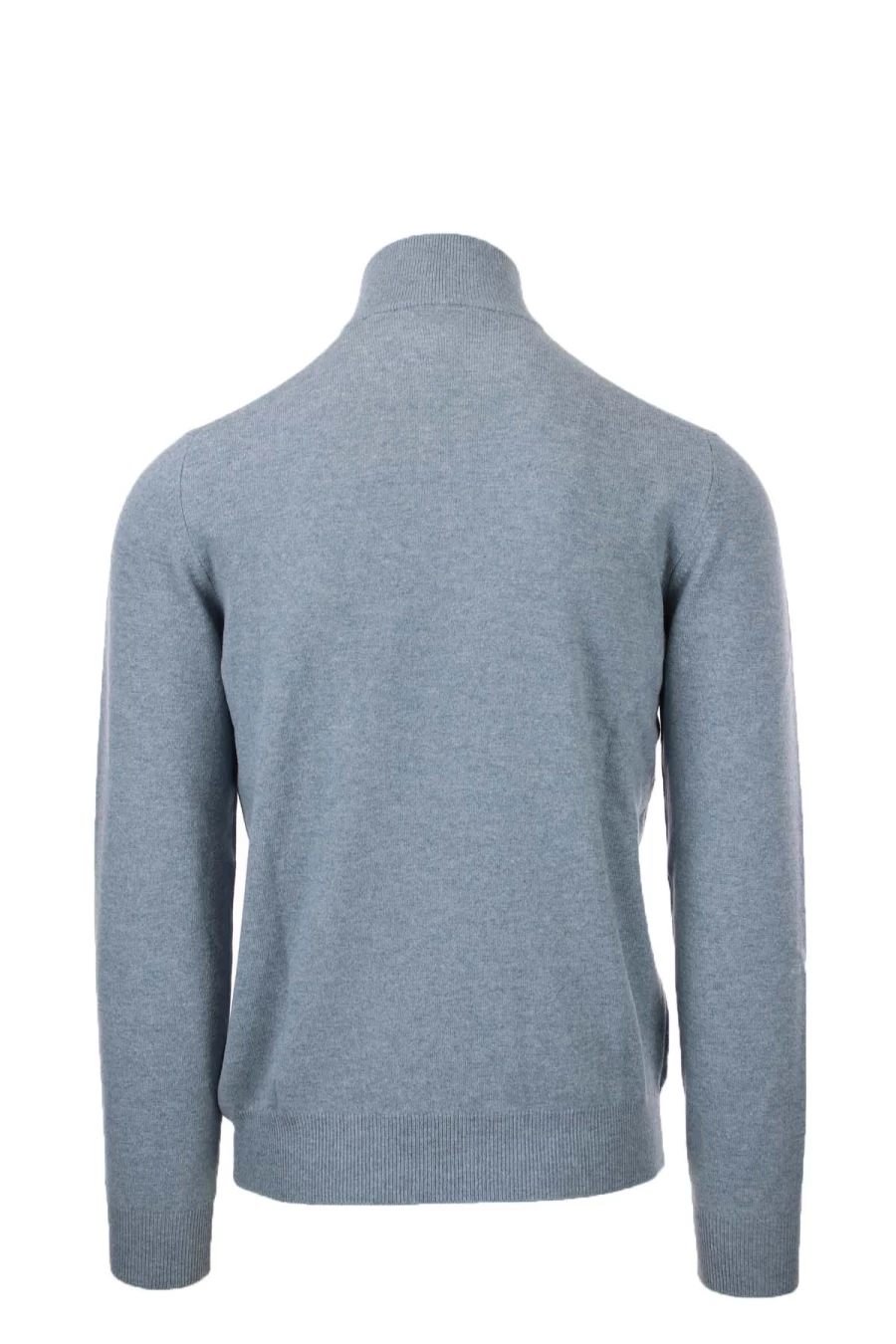 "Gran Sasso Wool Cashmere Zipped Turtleneck Sweater - Prestigemodauomo"