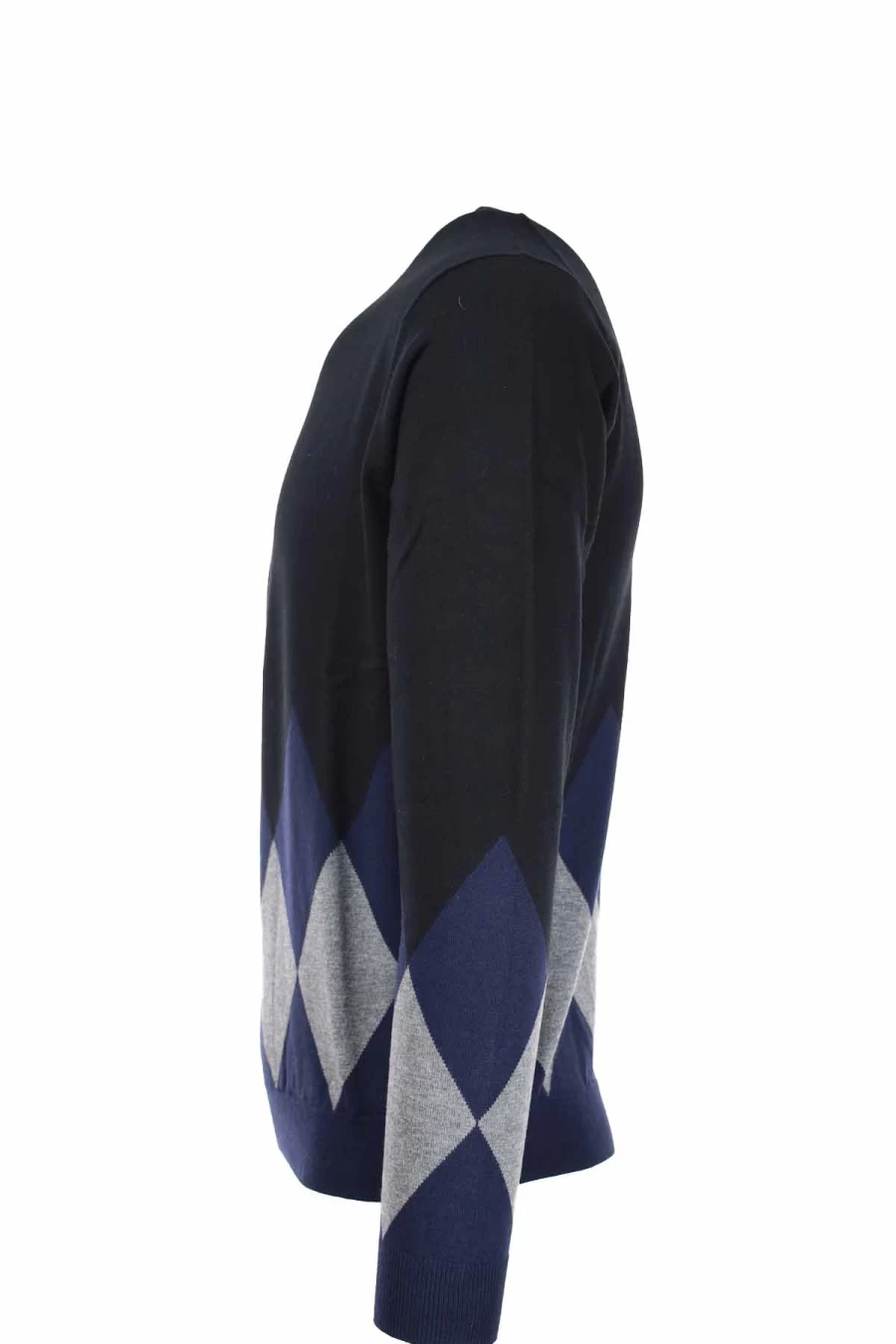 SUN68 Men's Diamond Pattern Crew Neck Pullover Sweater - Premium Knitwear