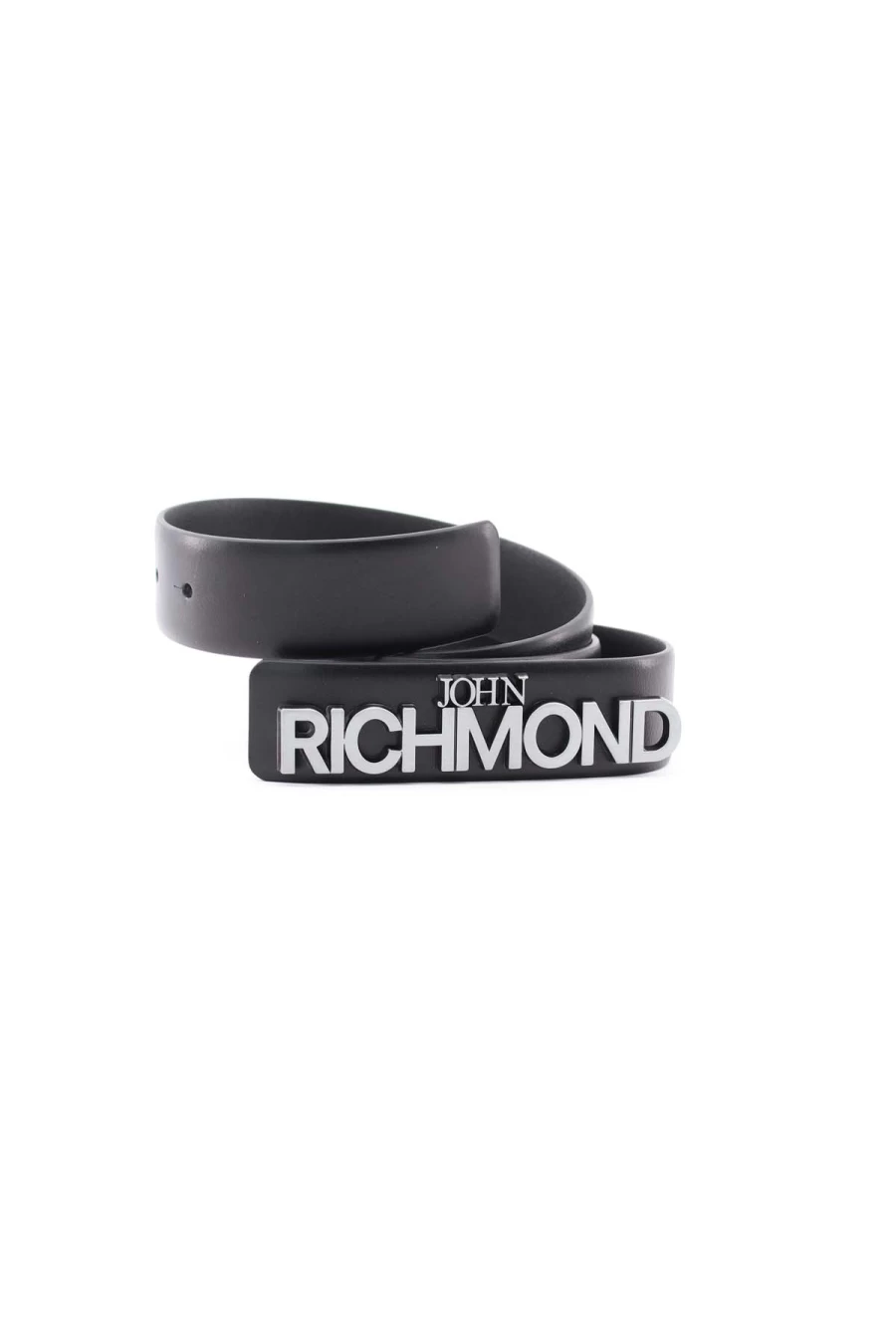 JOHN RICHMOND Men's Belt with Embellished Metal Plate - Stylish Designer Belt for Men - Premium Fashion Accessory