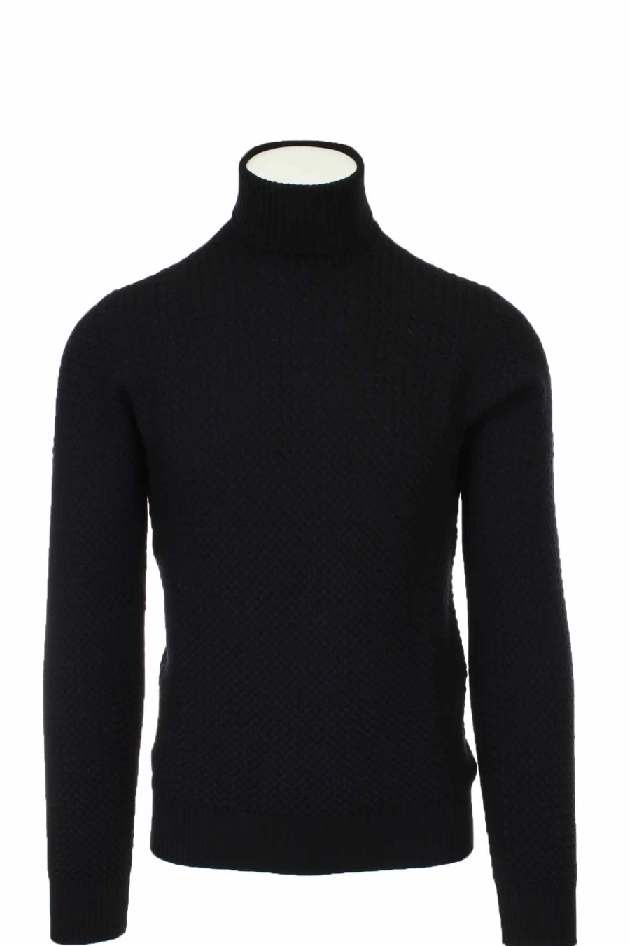 Gran Sasso Microbraid Merino Wool Turtleneck Sweater - Premium Men's Knitwear