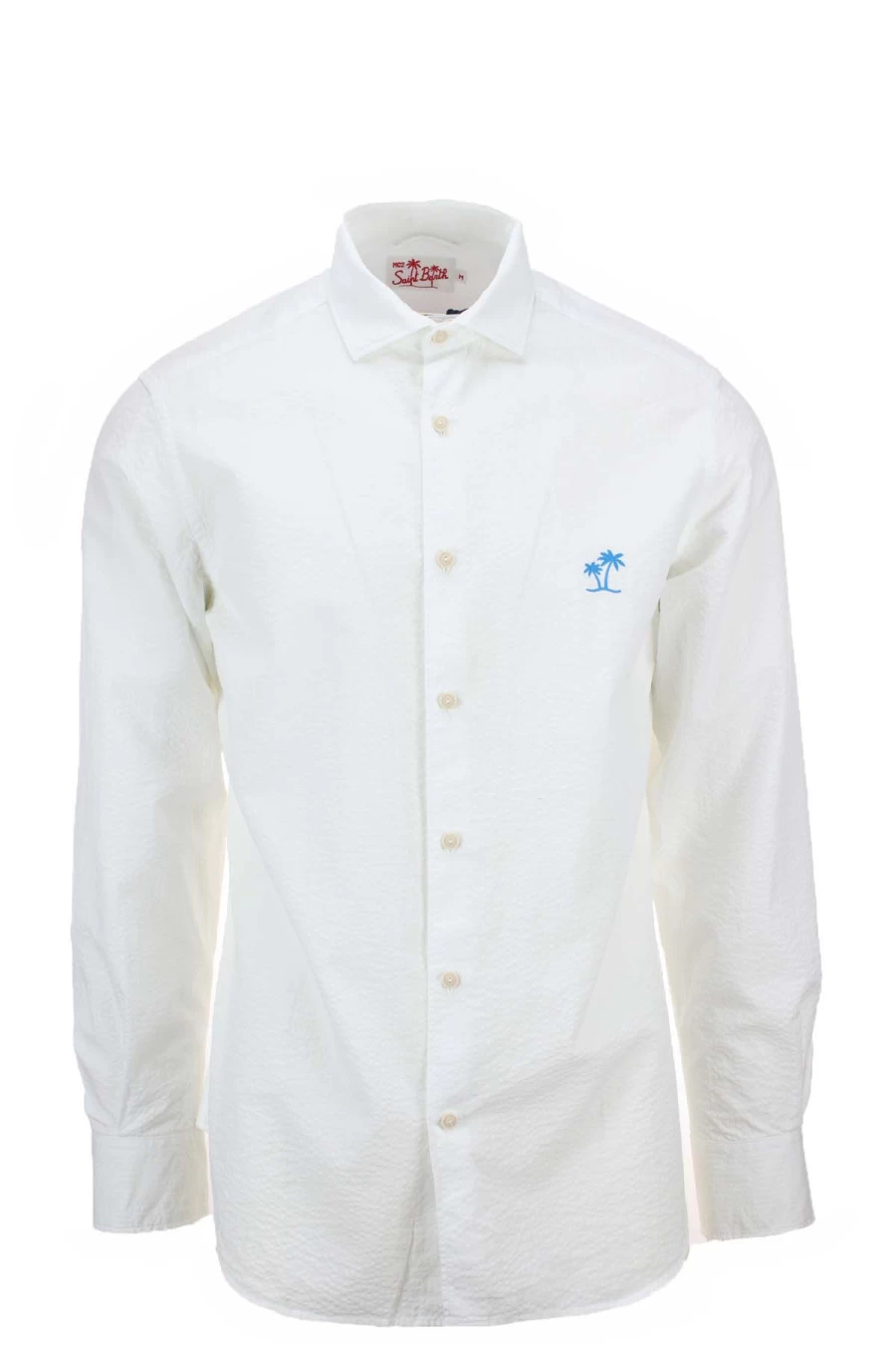 Saint Barth MC2 Men's Seersucker Cotton Striped Shirt - Premium Quality Formal Wear