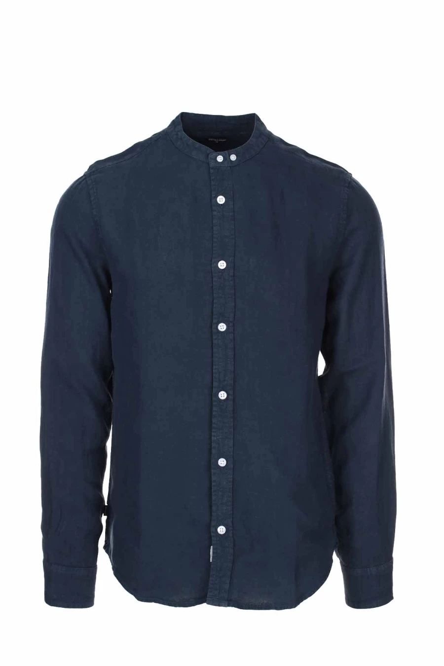 BLAUER Men's Long Sleeve Linen Shirt with Mandarin Collar - Premium Casual Wear