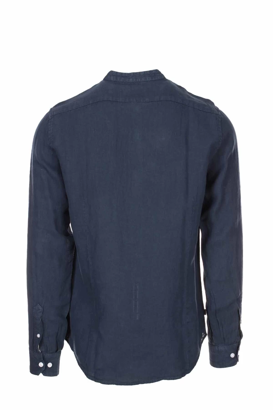 BLAUER Men's Long Sleeve Linen Shirt with Mandarin Collar - Premium Casual Wear
