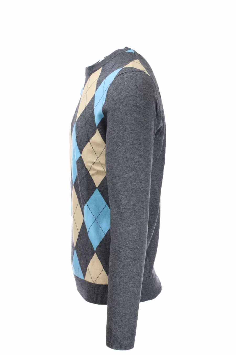 SUN68 Men's Diamond Knit Pullover Sweater - Premium Crew Neck Winter Jumper