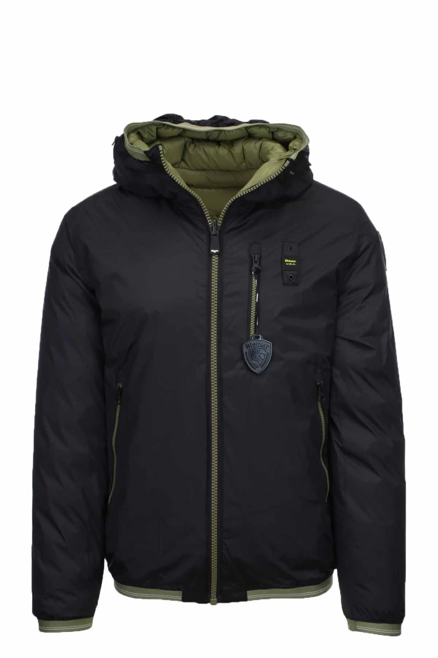 "BLAUER Reversible Eco-Friendly Puffer Jacket for Men - Giubbotto Piumino Prestigemodauomo"