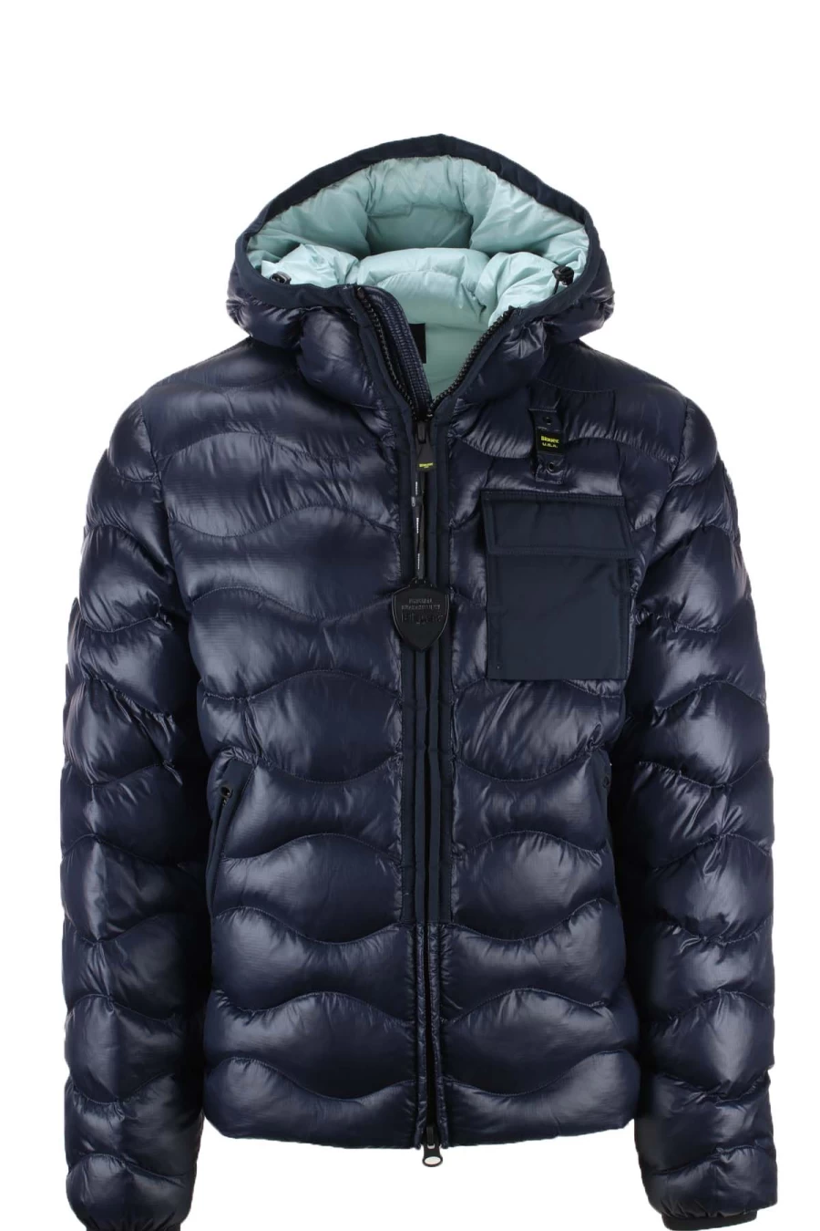 BLAUER Men's Waves Hooded Down Jacket - Premium Winter Coat for Cold Weather