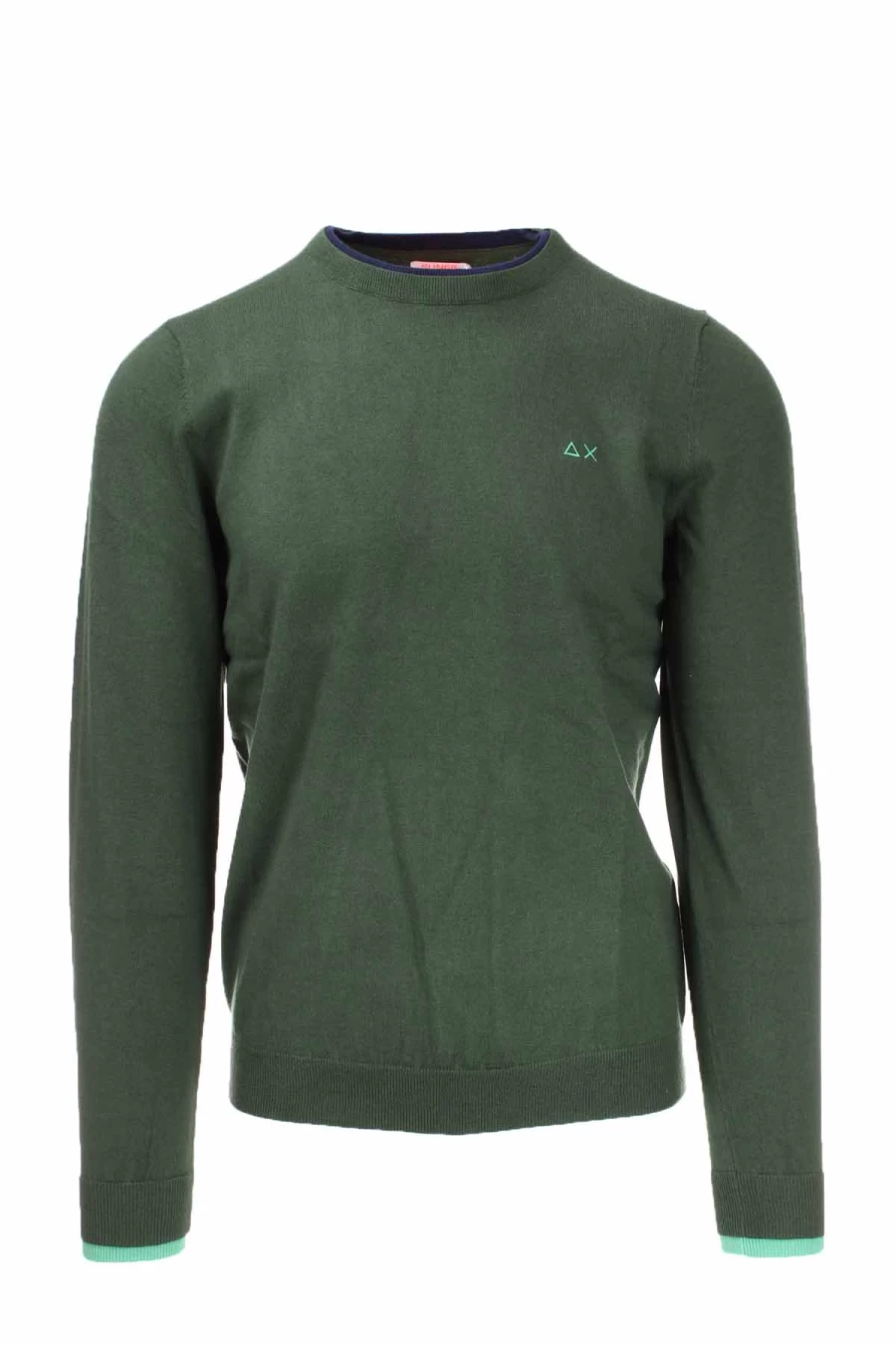 Men's Wool & Cotton Blend Crewneck Sweater - SUN68 Soft Casual Knit Pullover - Prestigemodauomo