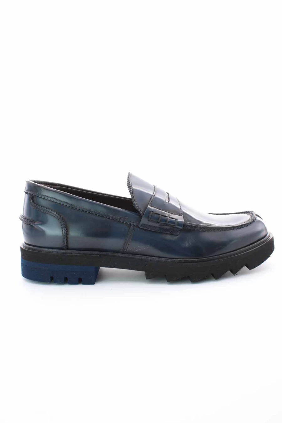 "Clear Sea Men's Leather Moccasin Shoes with Tank Rubber Sole - Marechiaro Style - Premium Italian Footwear"