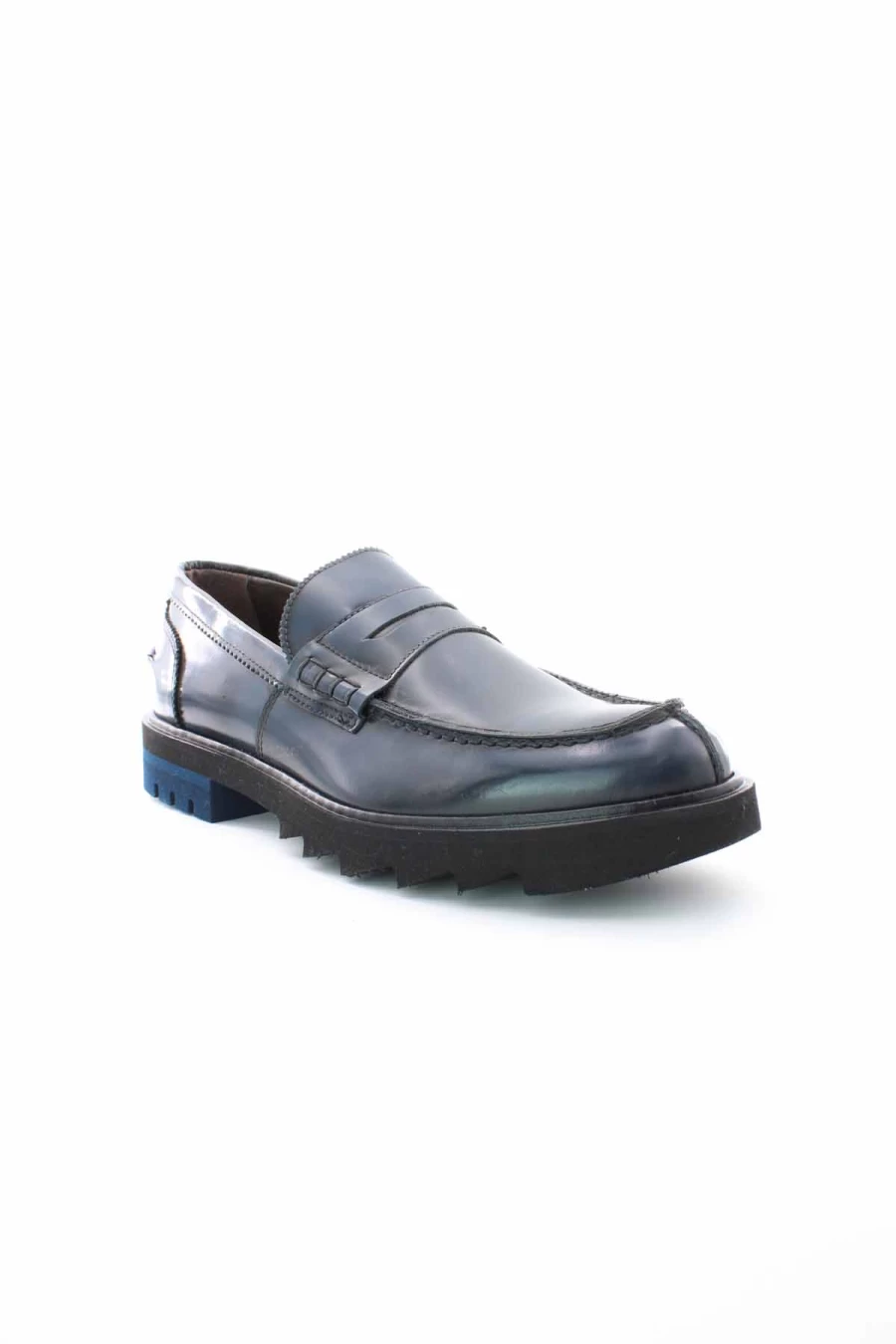 "Clear Sea Men's Leather Moccasin Shoes with Tank Rubber Sole - Marechiaro Style - Premium Italian Footwear"