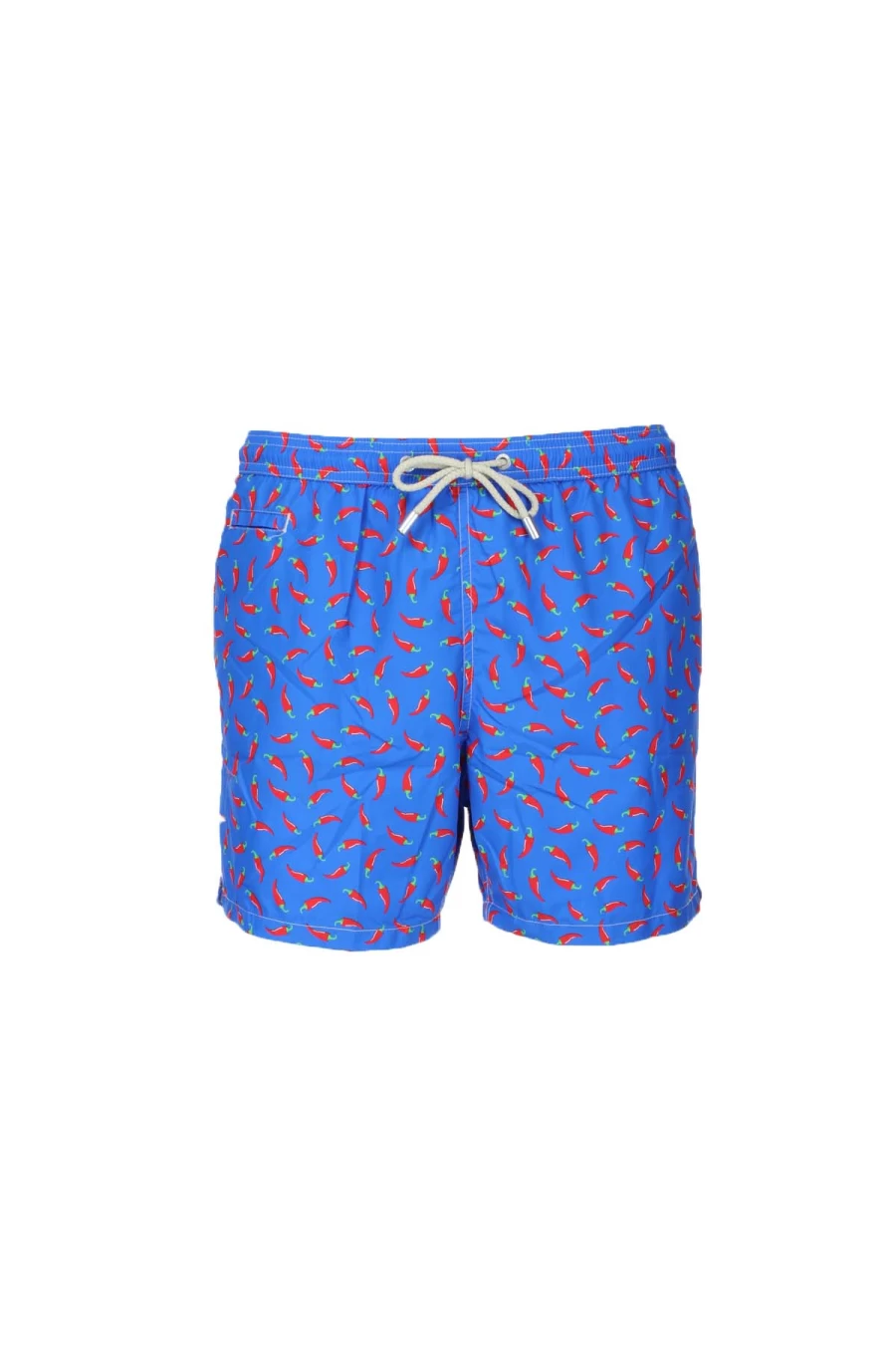 Saint Barth MC2 Men's Swim Trunks - Chilli Peppers Print Beach Shorts - Prestigemodauomo Collection