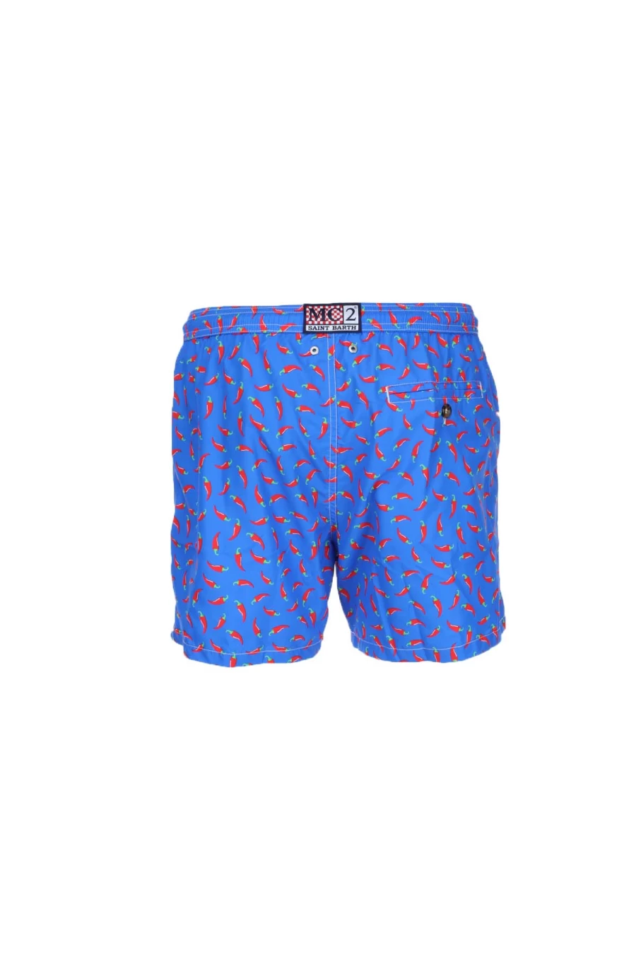 Saint Barth MC2 Men's Swim Trunks - Chilli Peppers Print Beach Shorts - Prestigemodauomo Collection