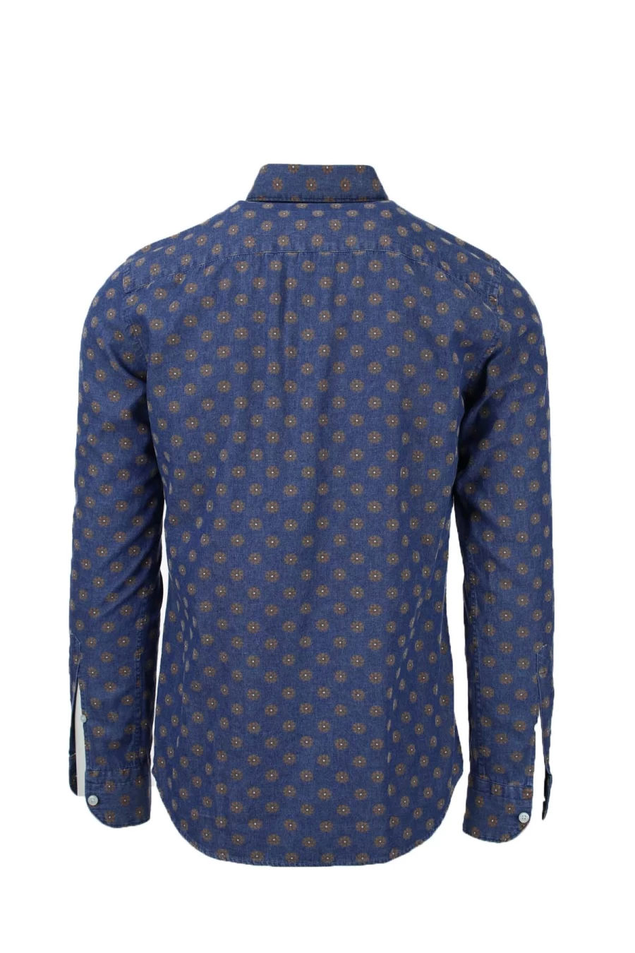GHIRARDELLI Men's Washed Cotton Long Sleeve Shirt with Pattern - Prestigemodauomo Collection
