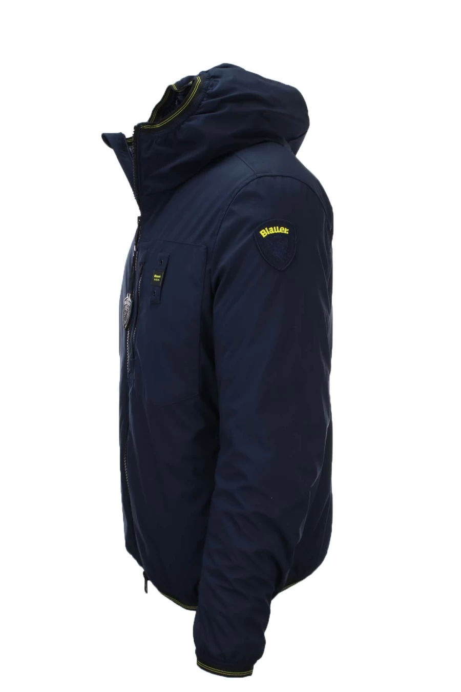 BLAUER Men's Neoprene Bomber Jacket with Hood - Winter Down Coat - Derry Style - Prestigemodauomo Collection