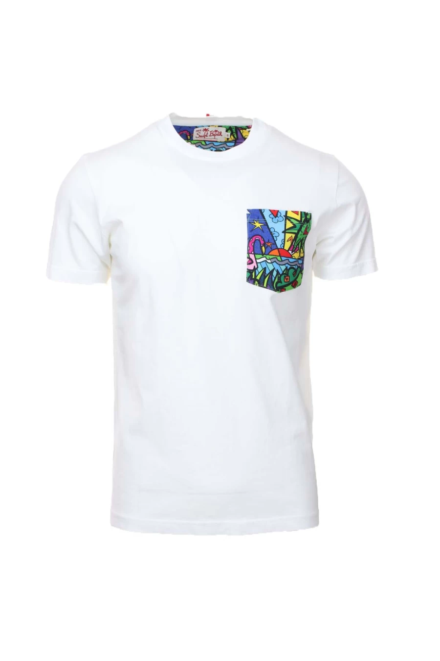 Saint Barth MC2 Men's Half Sleeve Pocket T-Shirt - Britto Loves Collection - Premium Cotton Casual Tee