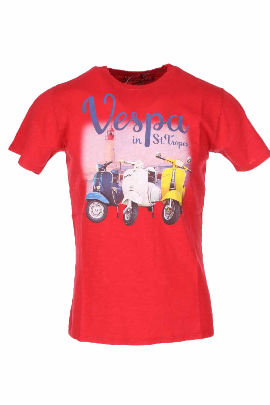 Saint Barth MC2 Vespa in Saint Tropez Half Sleeve T-Shirt for Men - Prestigemodauomo Collection