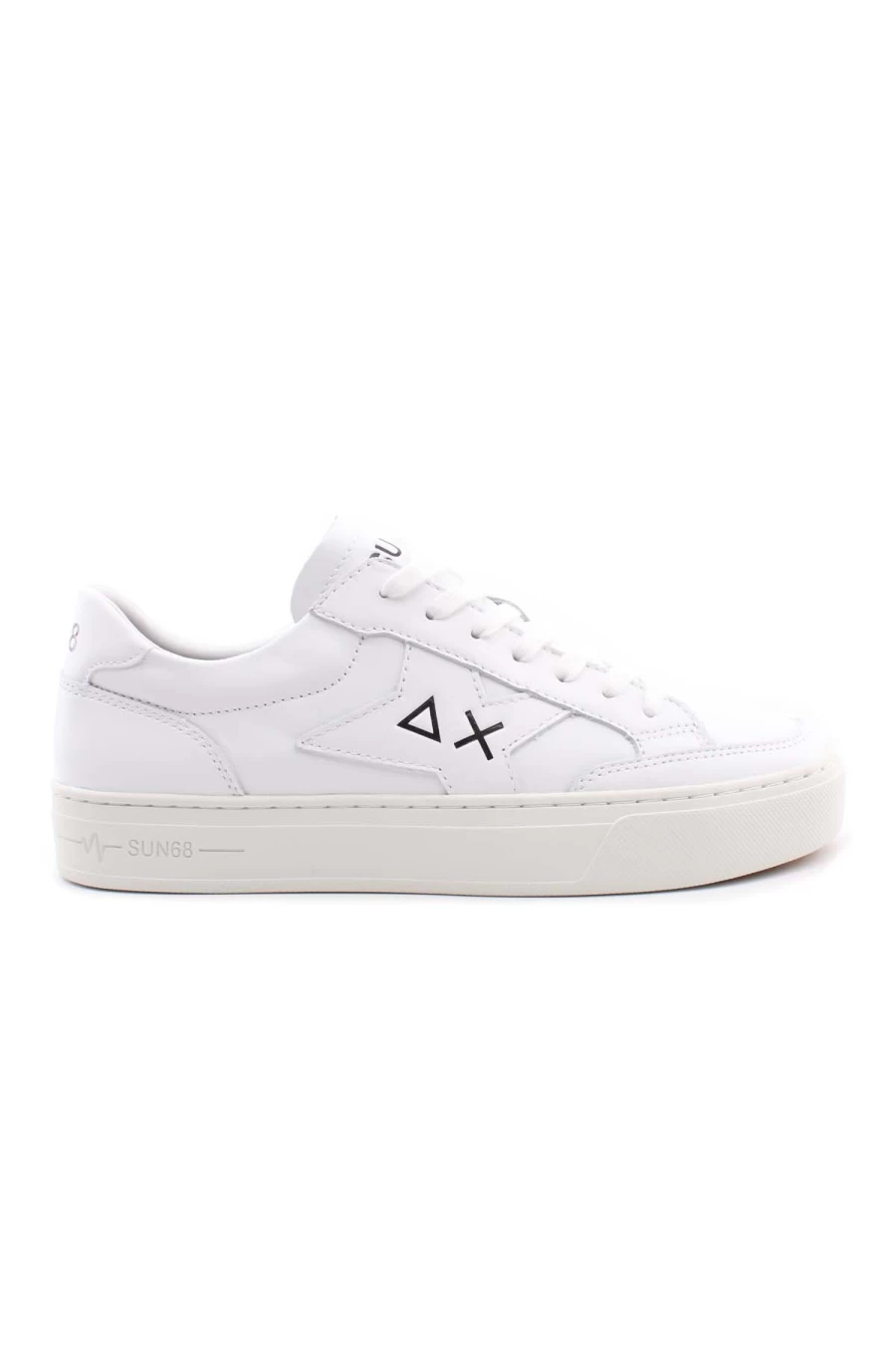 SUN68 All White Skate Sneakers for Men - Premium Comfort & Style
