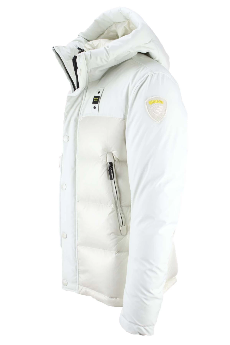 BLAUER Men's Double-Fabric Hooded Down Jacket - Lightweight Winter Coat for Cold Weather