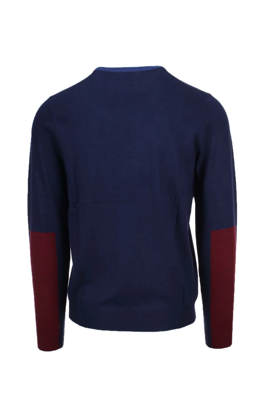 SUN68 Men's Solid Color Crewneck Pullover Sweater with Contrast Collar | Prestigemodauomo Collection