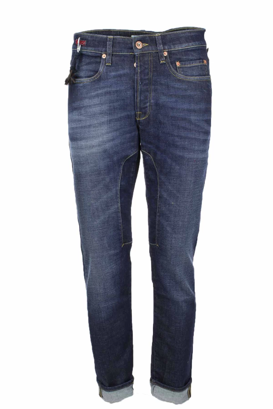 Seville Men's Distressed Denim Jeans with Embroidered Patches - Siviglia Premium Jeans Collection