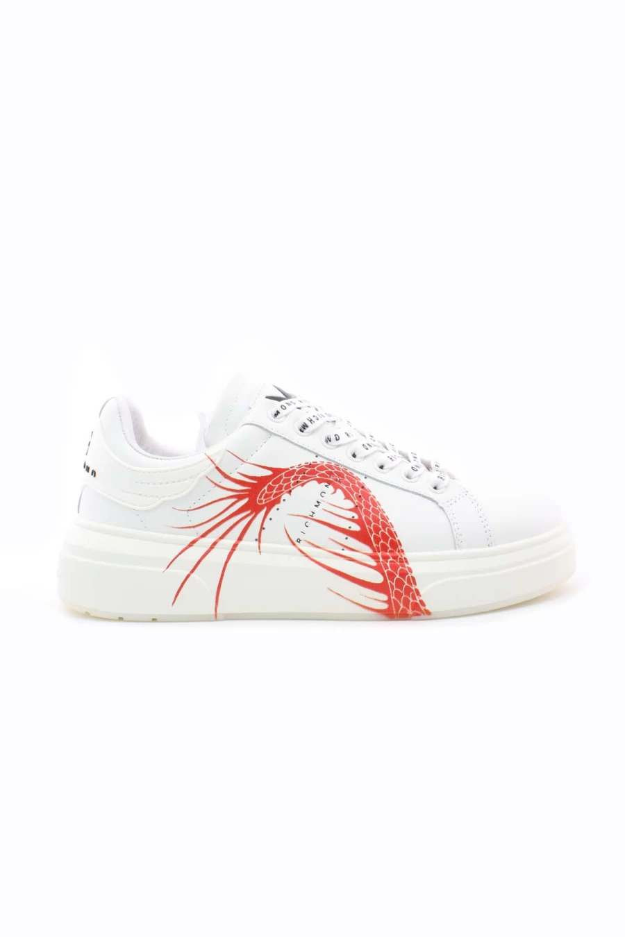 JOHN RICHMOND Men's Smooth Leather Sneakers with Contrast Logo - Luxury Designer Casual Shoes