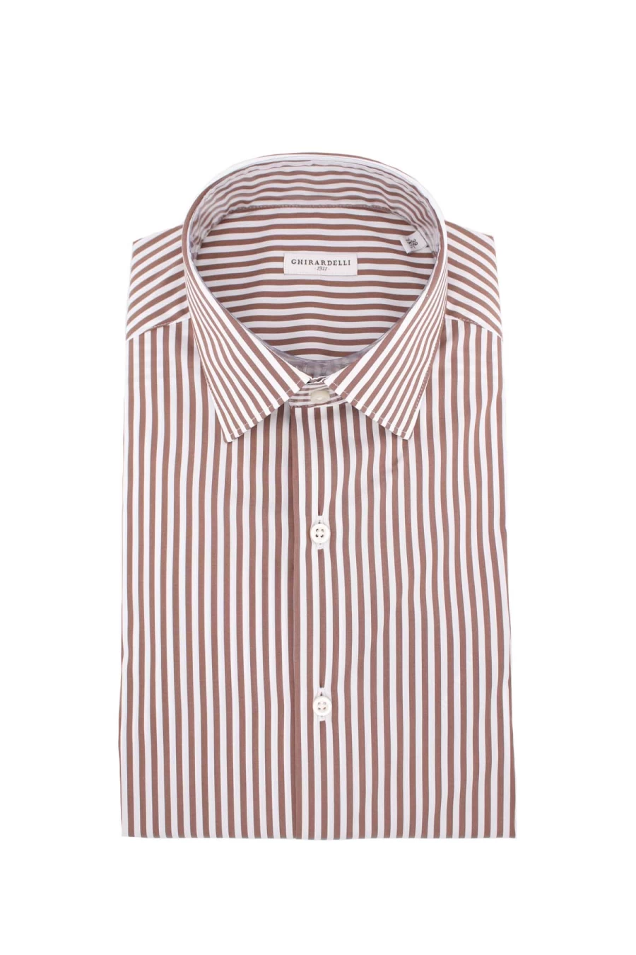 Men's Striped Cotton Shirt by GHIRARDELLI - Prestigemodauomo Collection - Casual Button-Up Shirt