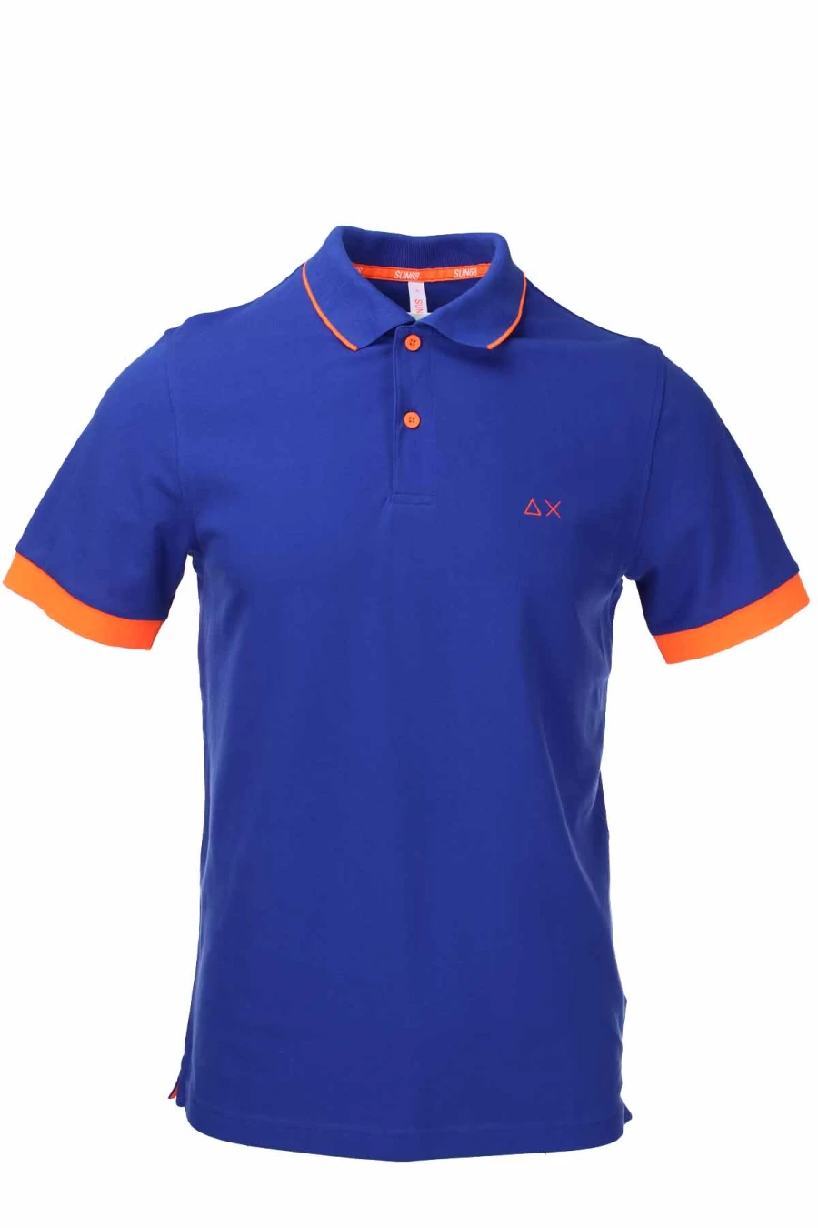 SUN68 Men's Polo Shirt with Fluorescent Trim - Short Sleeve Casual Style