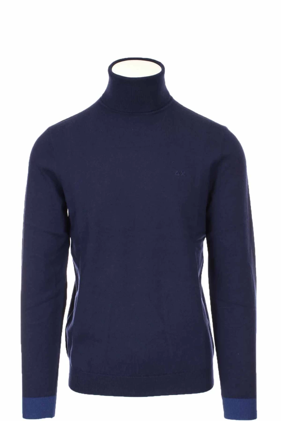 "Sun68 Wool Turtleneck Sweater with Contrasting Patch Design – Prestige Moda Uomo Collection"