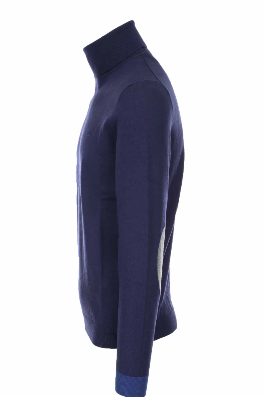 "Sun68 Wool Turtleneck Sweater with Contrasting Patch Design – Prestige Moda Uomo Collection"