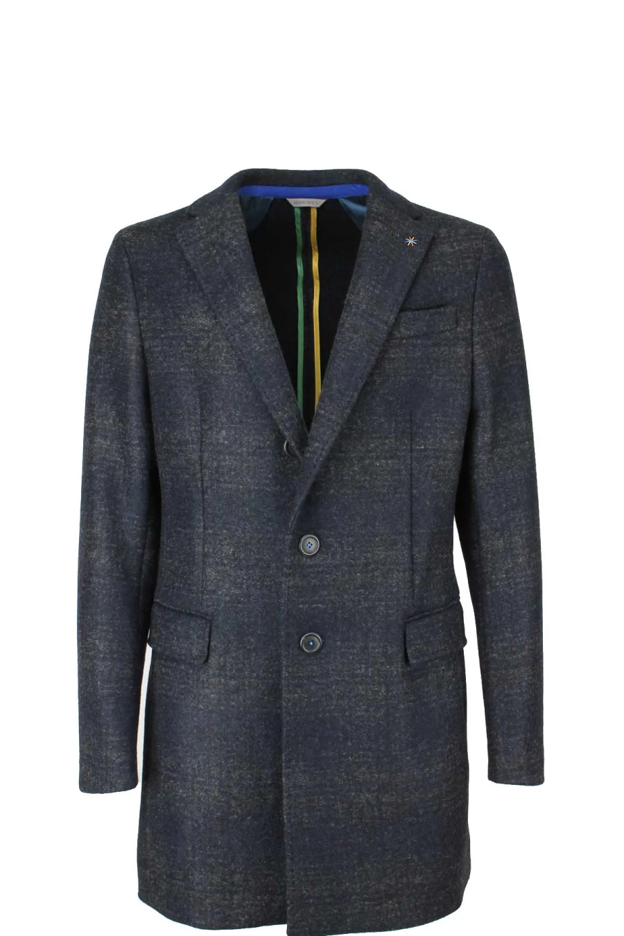 Manuel Ritz Checked Wool Coat for Men - Premium 3/4 Length Overcoat - Prestigemodauomo Collection
