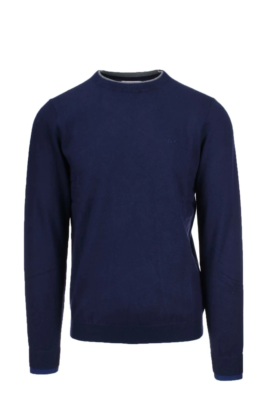 Men's Wool & Cotton Blend Crewneck Sweater - SUN68 Premium Knitwear - Soft Winter Pullover - Casual Slim Fit Jumper