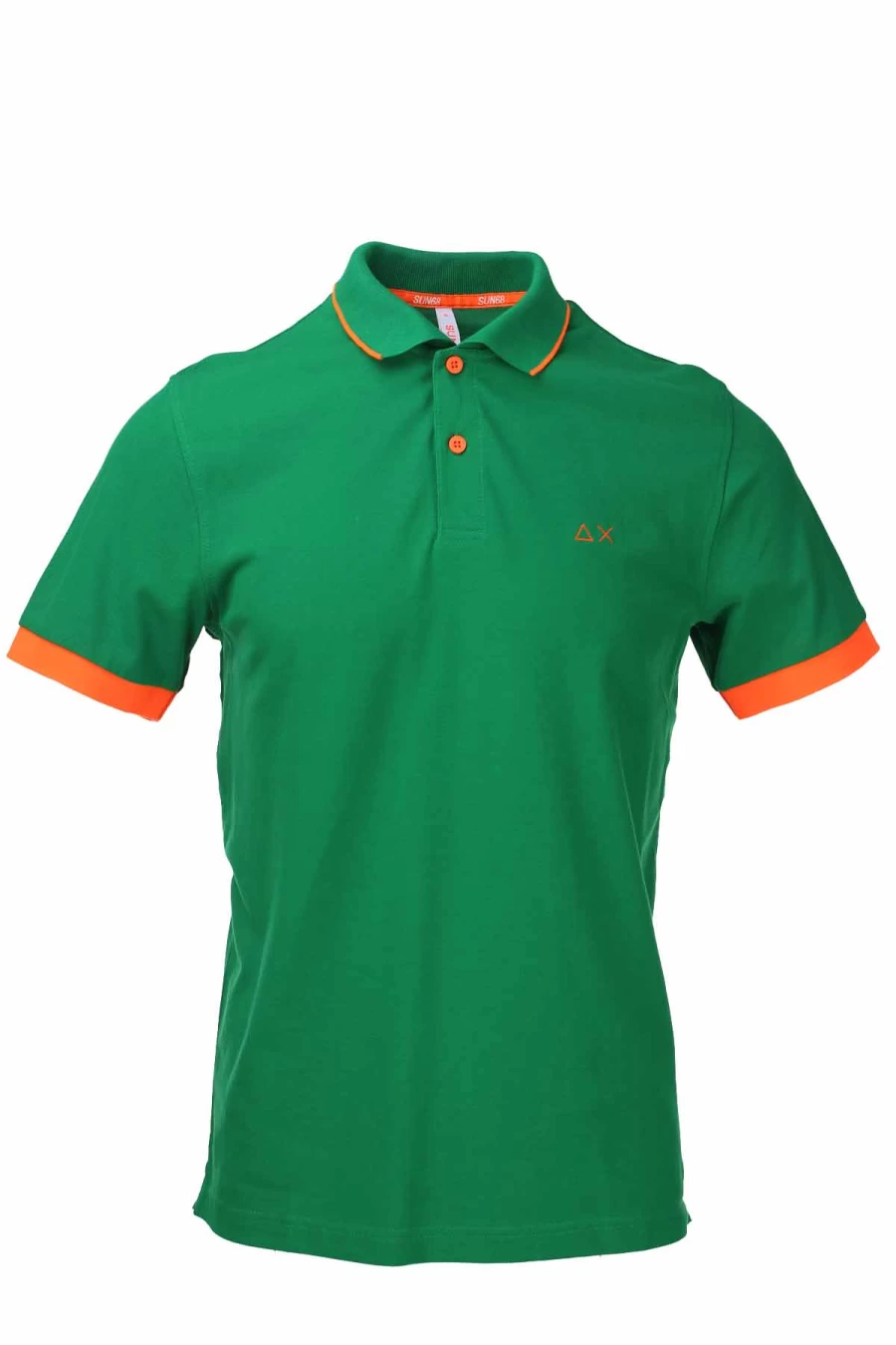 SUN68 Men's Polo Shirt with Fluorescent Trim - Short Sleeve Casual Top - Prestige Moda Uomo Collection