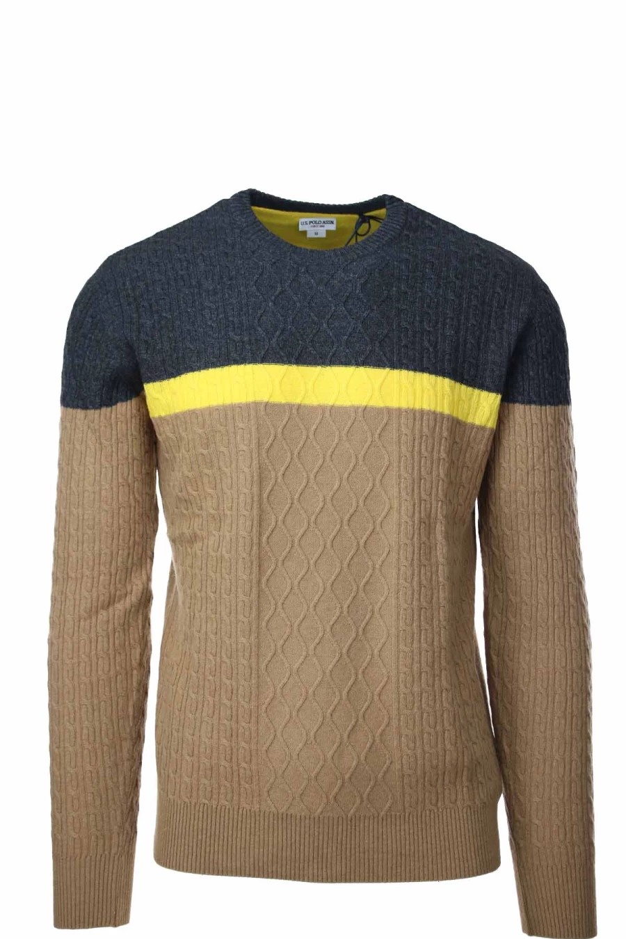 US Polo Assn Men's Braided Crew Neck Pullover Sweater - Prestigemodauomo Collection