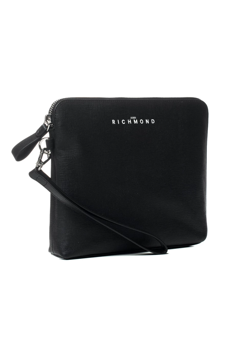 JOHN RICHMOND Saffiano Leather Clutch Bag for Women & Men - Luxury Designer Handbag with Logo - Prestigemodauomo Collection