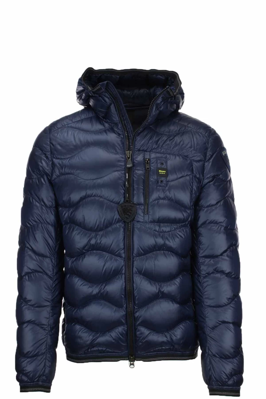 BLAUER Terence Lightweight Down Jacket for Men - Warm Winter Wave Design Coat
