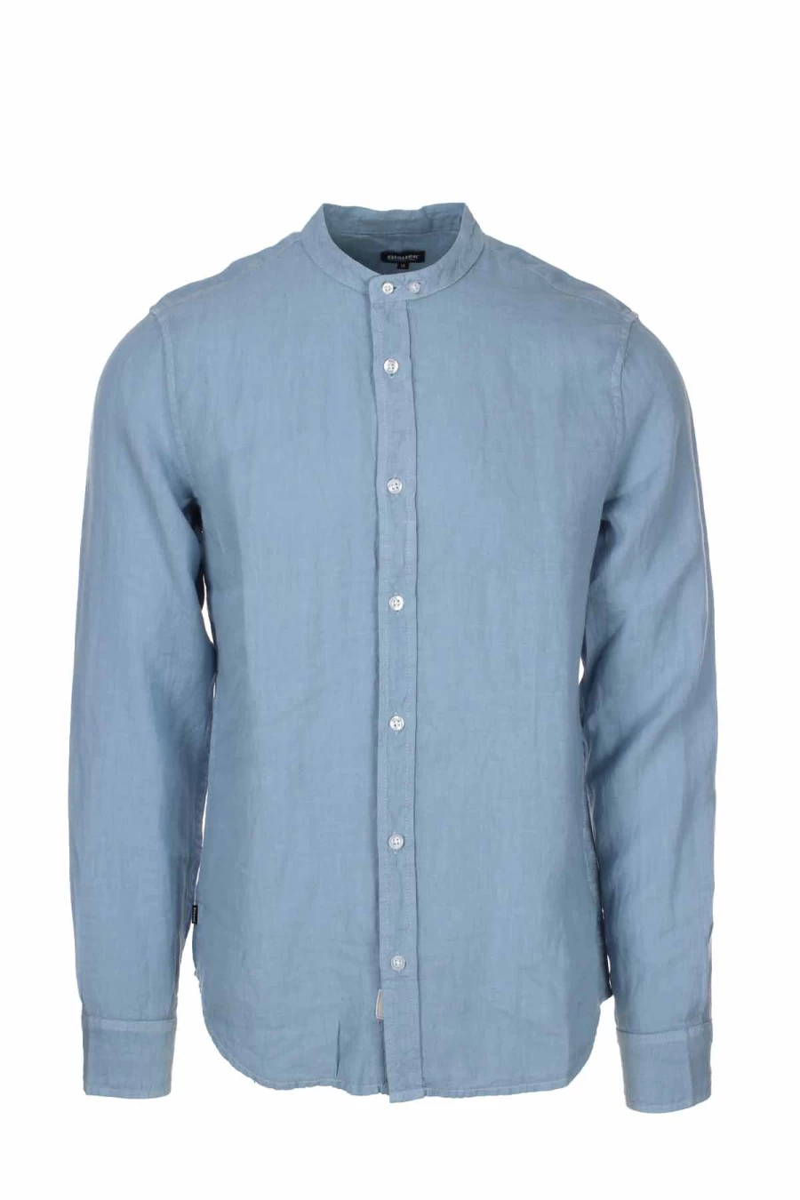BLAUER Men's Long Sleeve Linen Shirt with Mandarin Collar - Premium Casual Wear