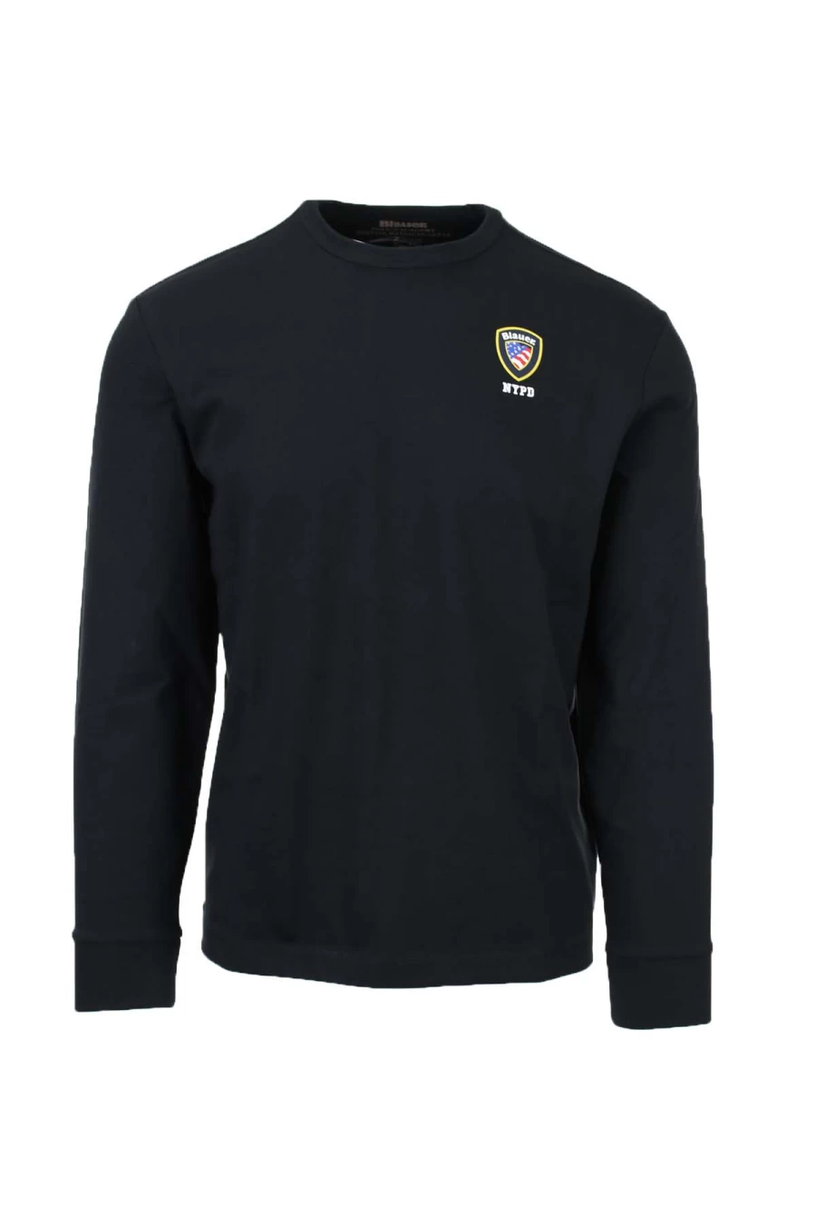 BLAUER Men's Long Sleeve Jersey T-Shirt with Embroidered Logo - Premium Cotton Comfort Fit