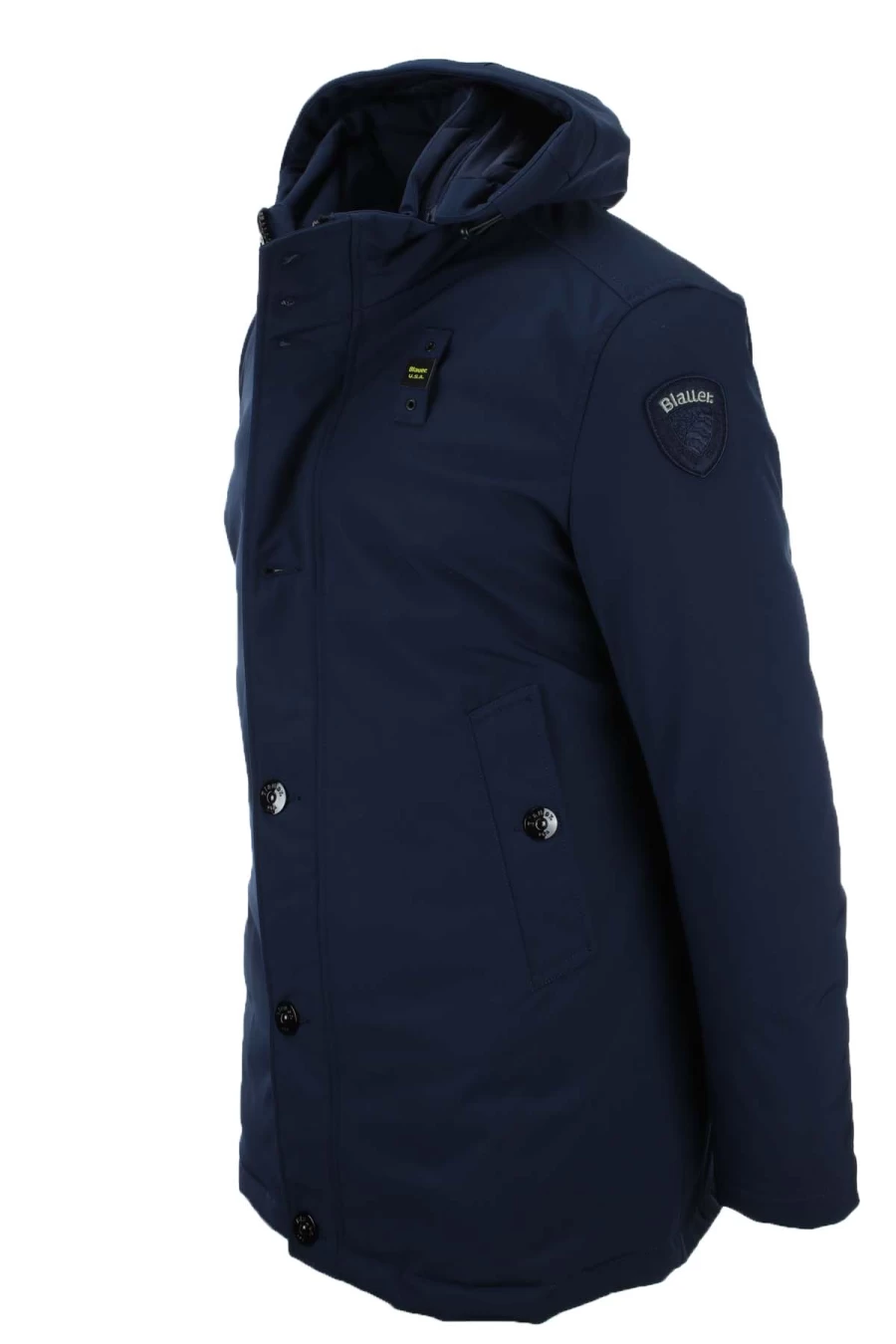 BLAUER Men's Neoprene Parka with Removable Hood - Chester Style Coat for Winter