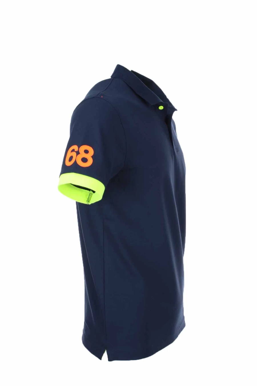 Men's Half Sleeve Polo Shirt with Embroidered Logo | Fluorescent Trim | SUN68 Casual Sport Top